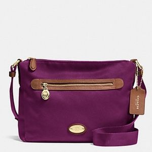 New coach poly twill file bag crossbody adjustable small bag